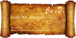 Csáki Dorina névjegykártya